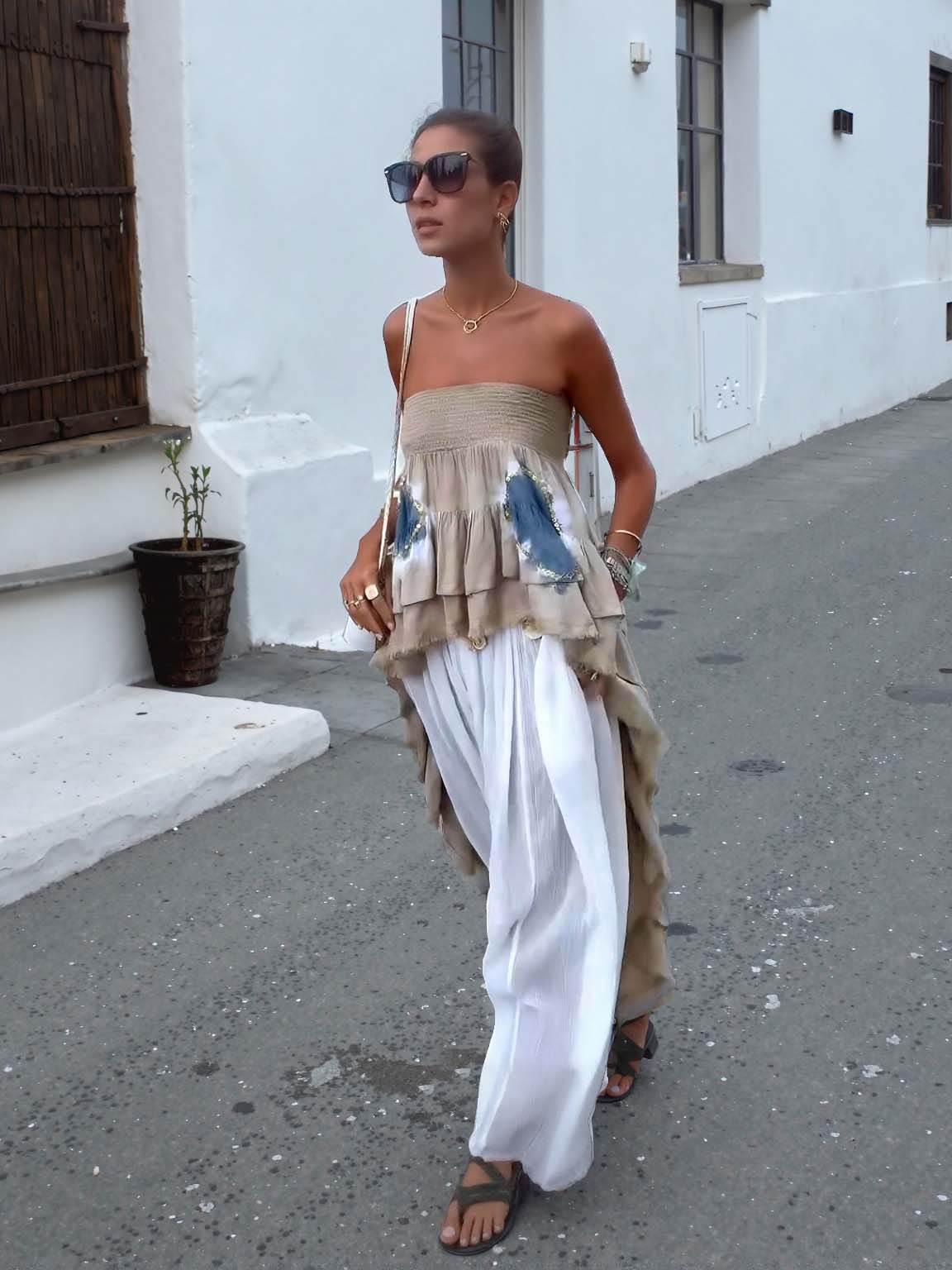 Bohemian Sheer Harem Pants with Flowing Silhouette