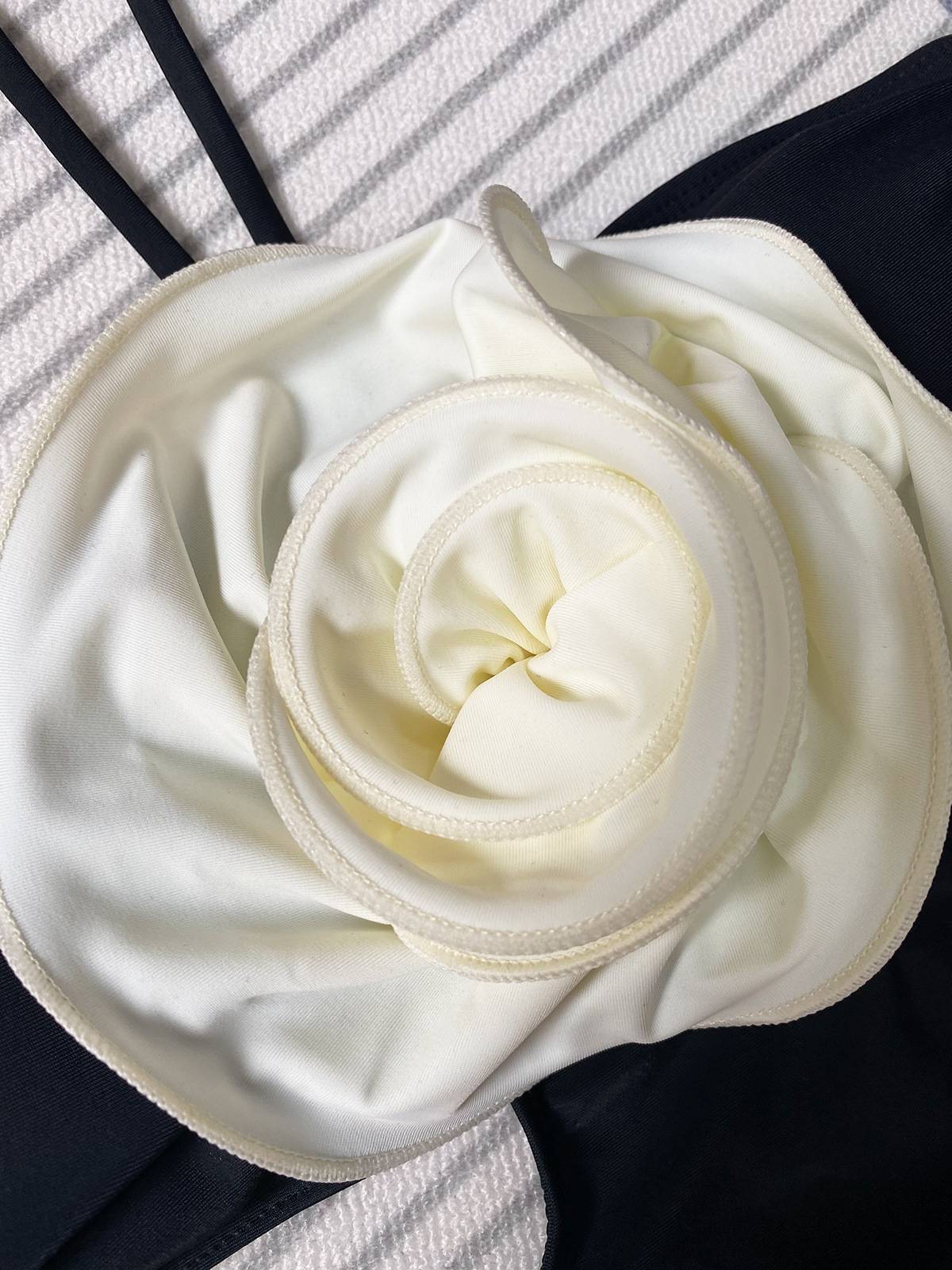 Isabella Black One-Shoulder Floral Swimsuit