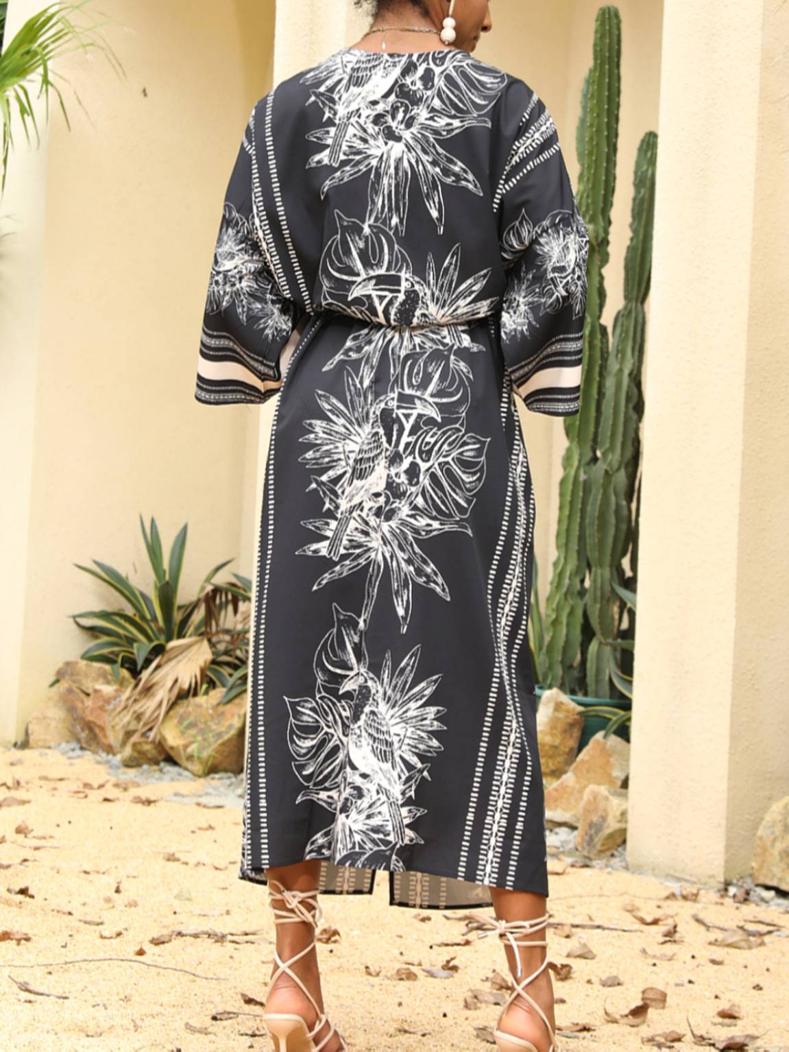 Lightweight Printed Beach Cardigan Cover-Up