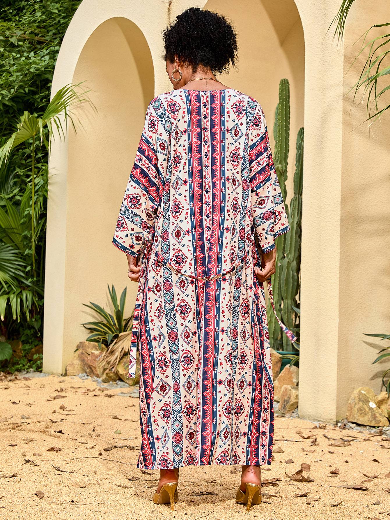 Lightweight Printed Beach Cardigan Cover-Up