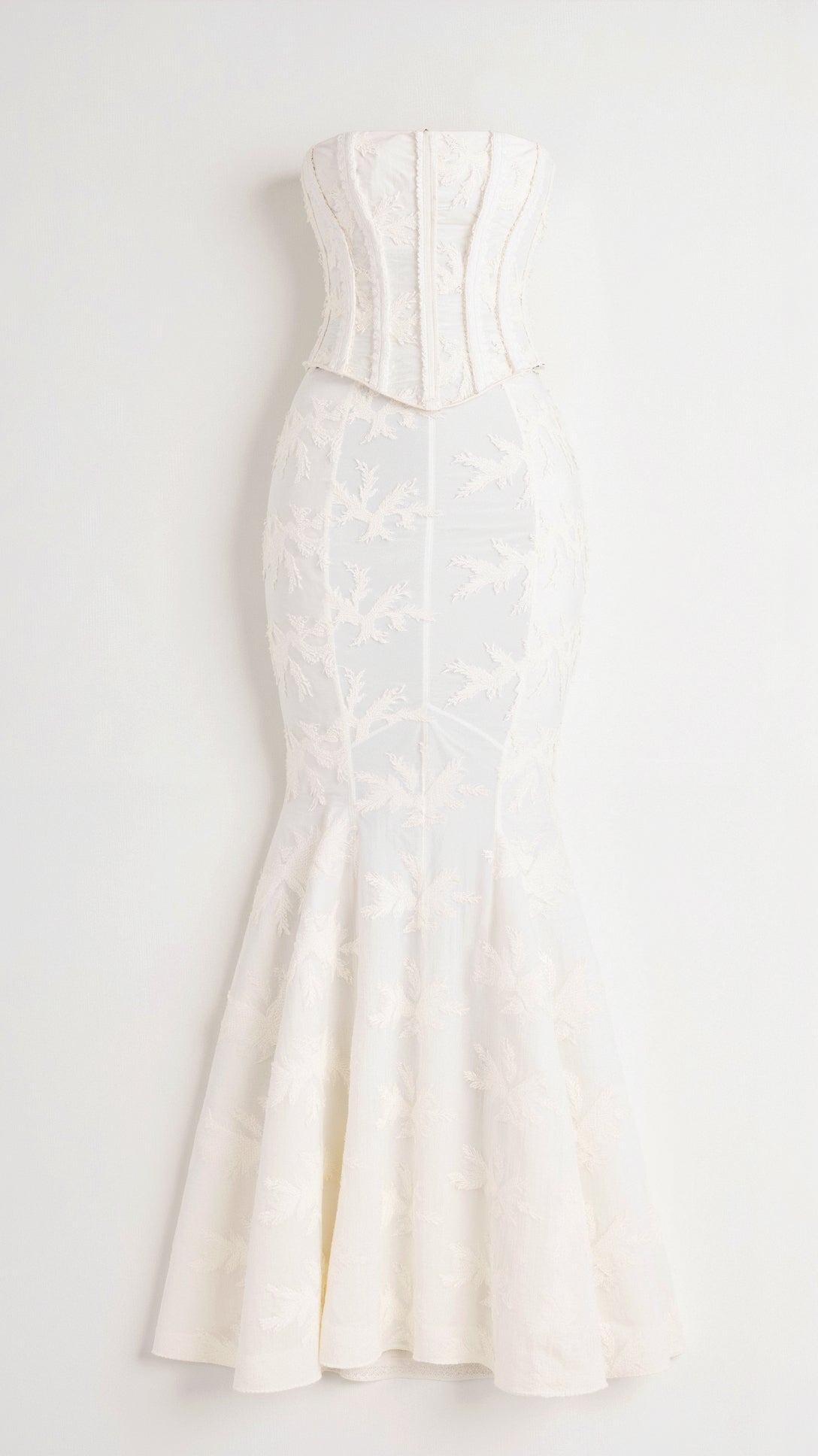 White Anastasia Lace Corset Maxi Dress