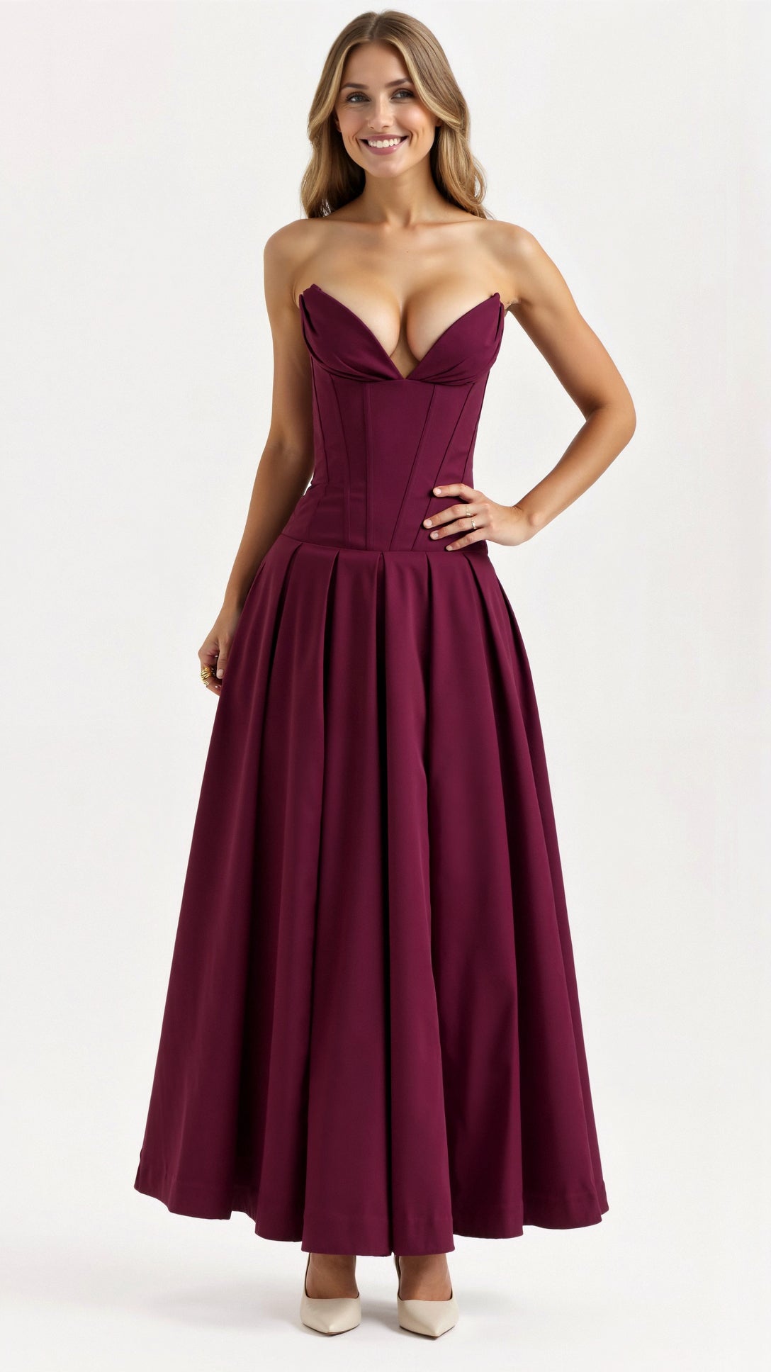 Strapless Midi Dress Celestia