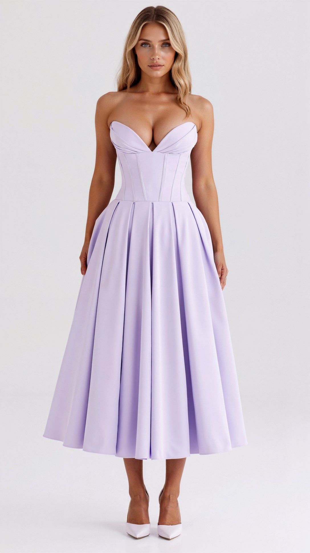 Strapless Midi Dress Celestia