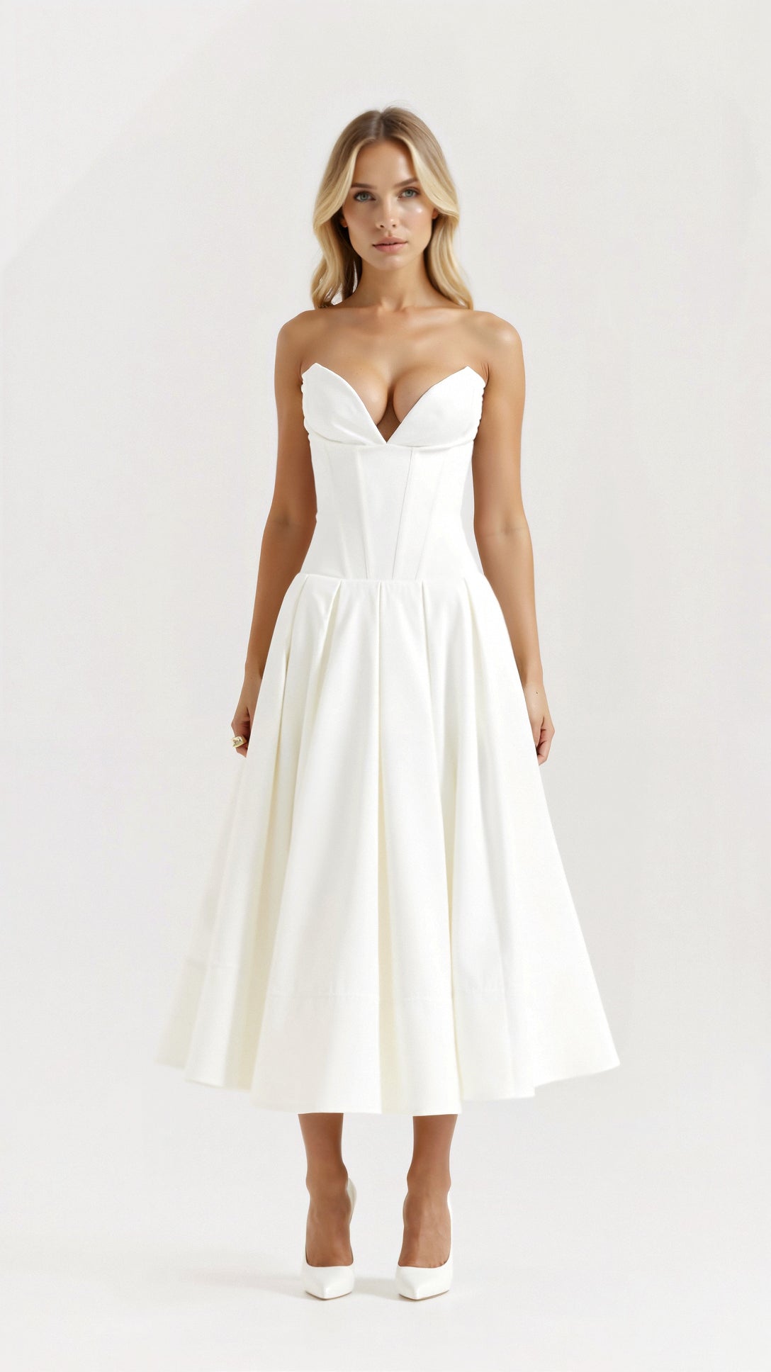 Strapless Midi Dress Celestia