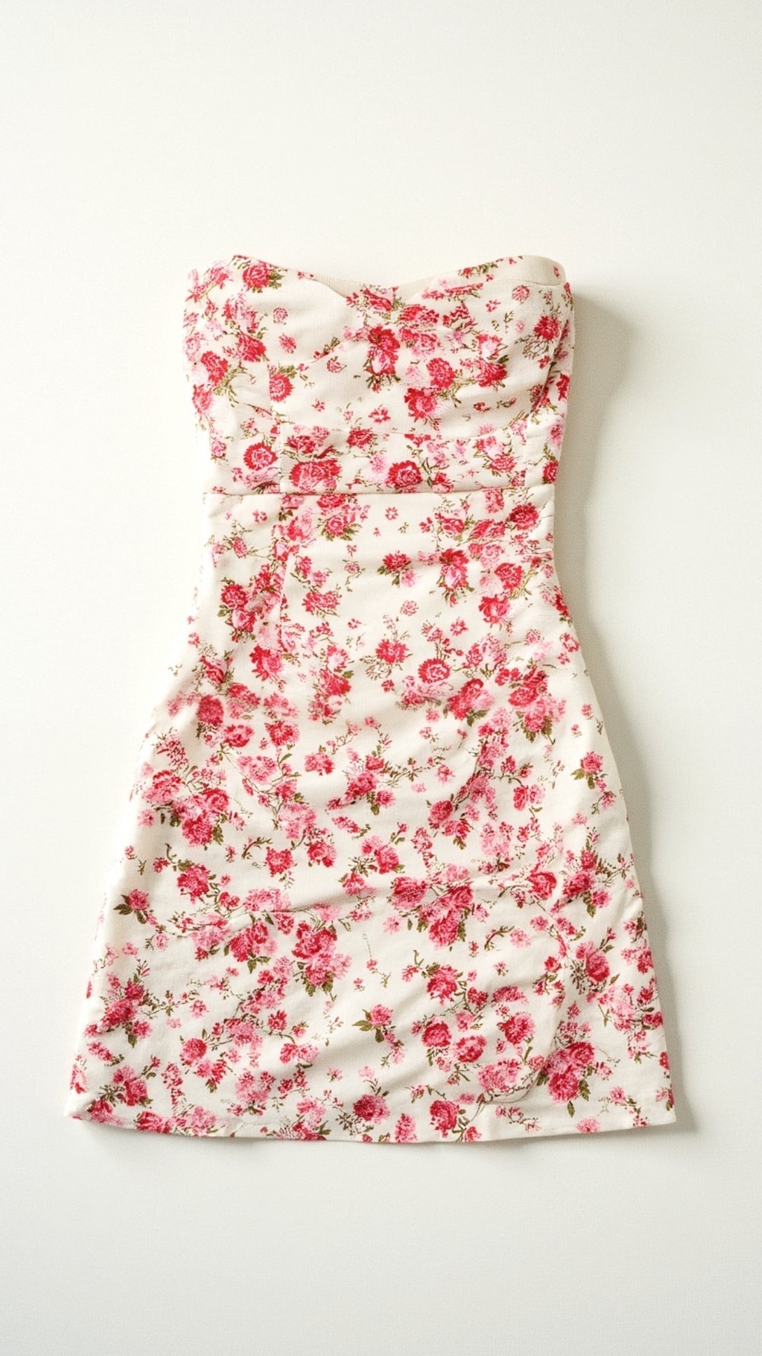 Rosewater Whisper Strapless Mini Dress
