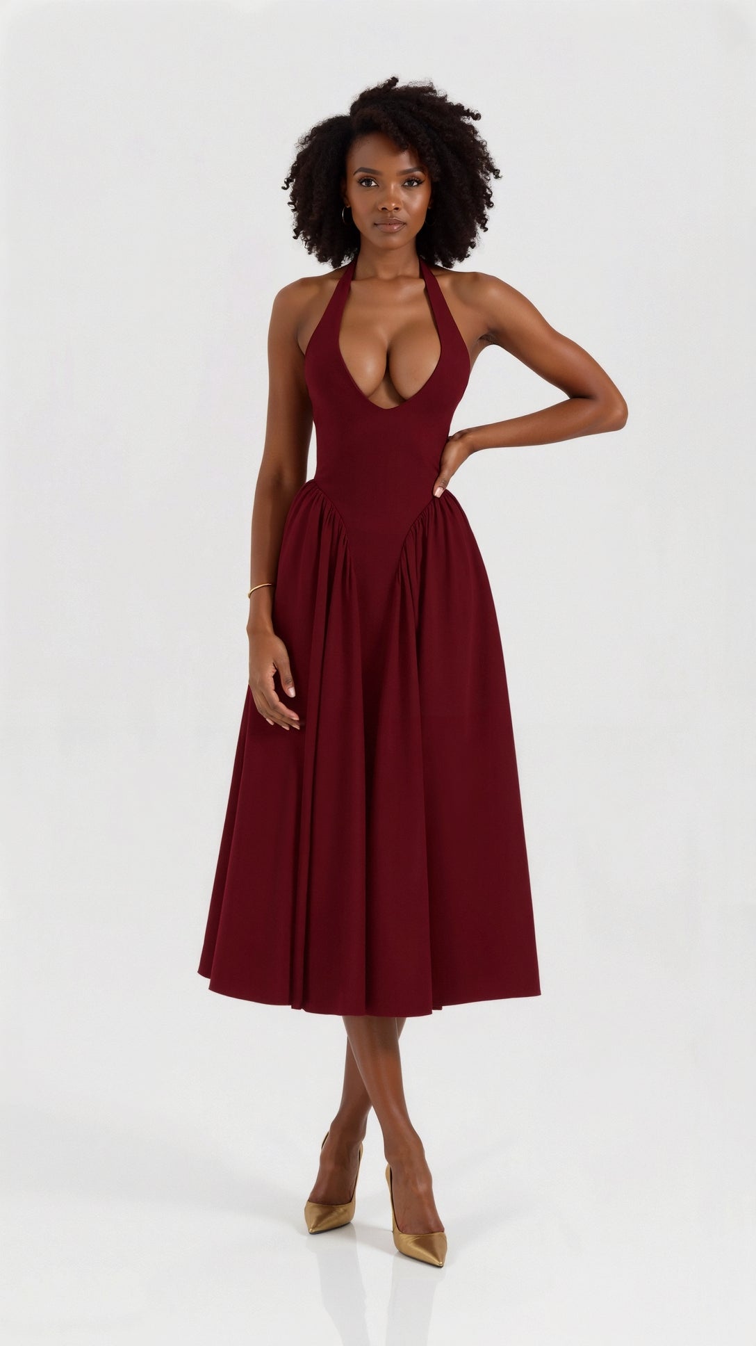 Ianthe Halter Neck Midi Dress