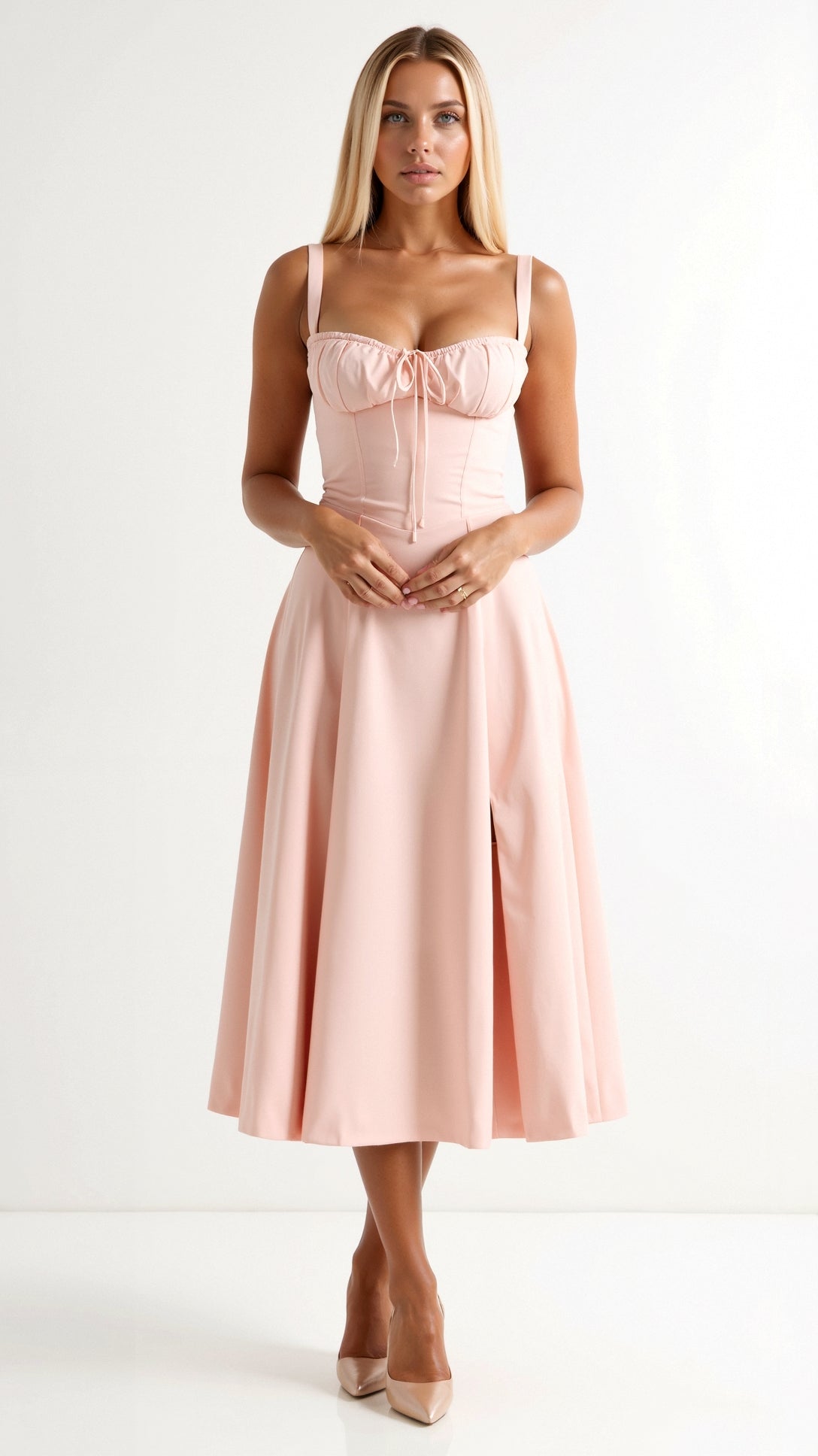 Jade Whisper Lacing Midi Dress