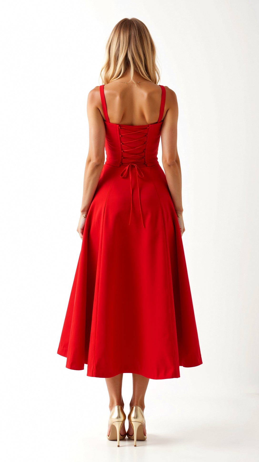 Jade Whisper Lacing Midi Dress