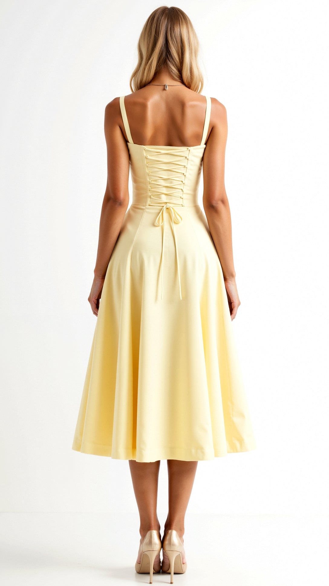 Jade Whisper Lacing Midi Dress