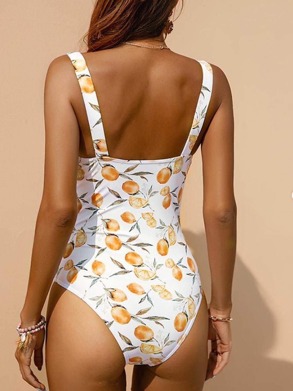 Amara Citrus Bloom Ruched One-Piece Swimsuit