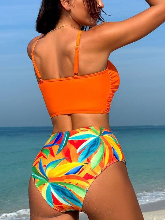 Elegant High-Waisted Two Piece Bikini Set