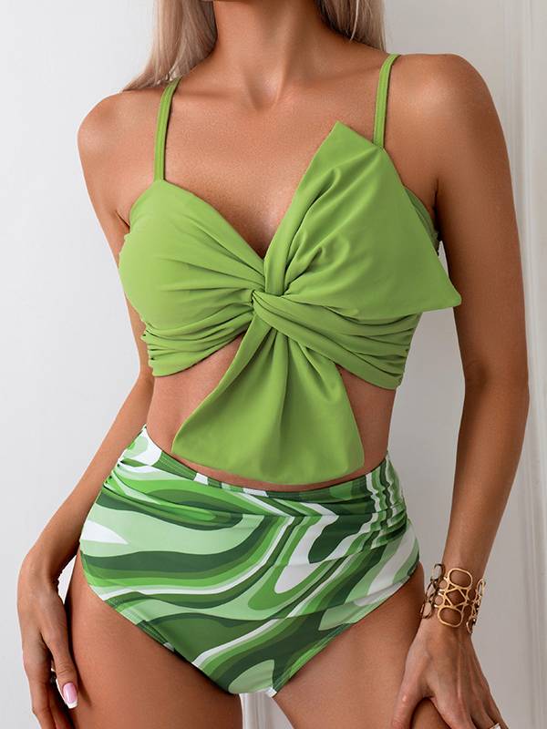 Elegant High-Waisted Two Piece Bikini Set
