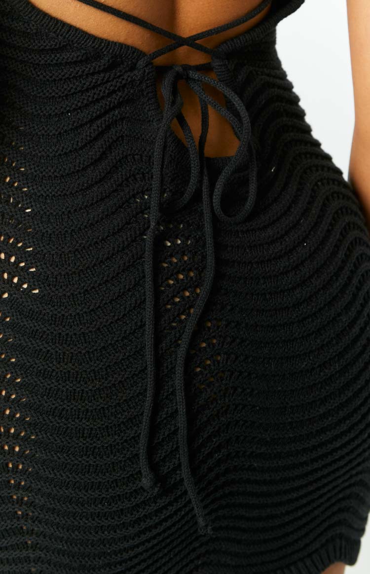 Haisley Black Knit Mini Dress