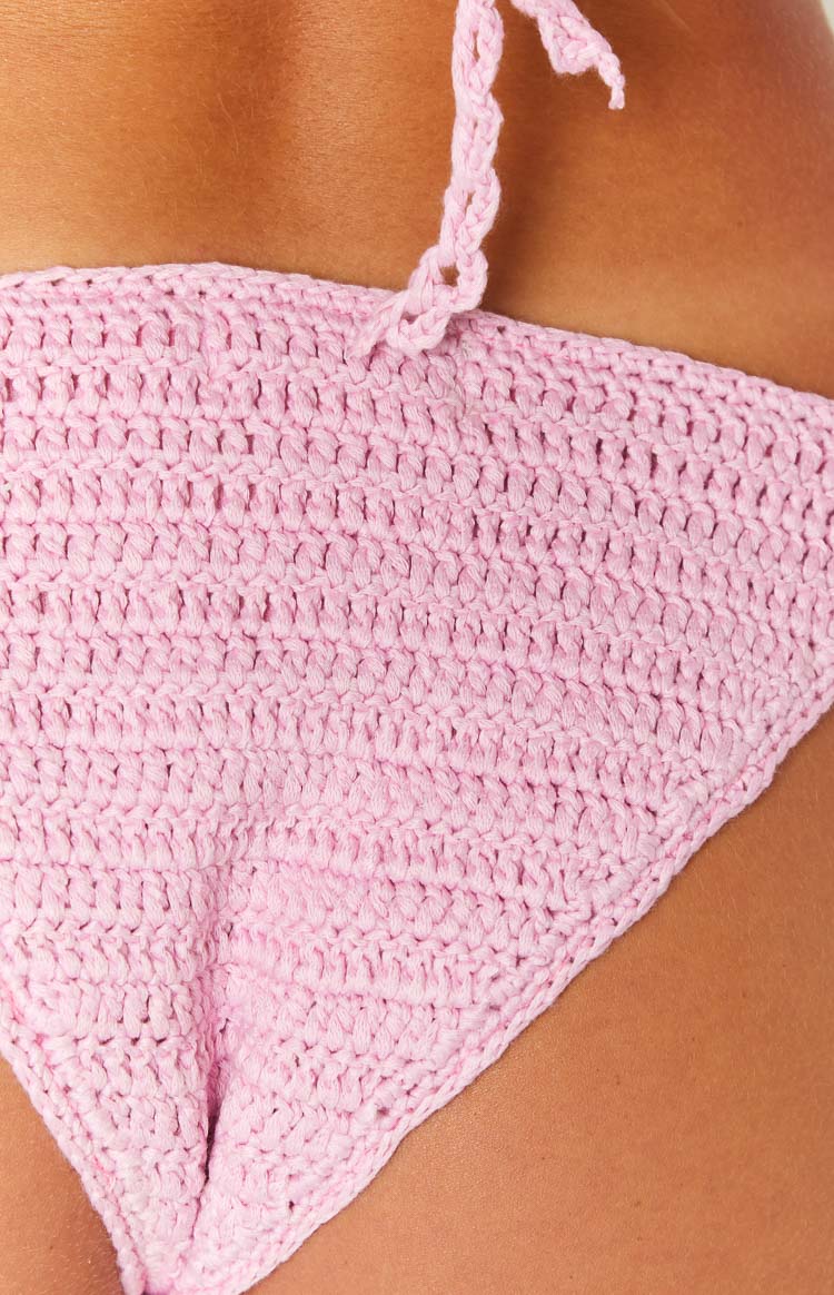 9.0 Swim Clarie Pink Crochet Bikini Bottom