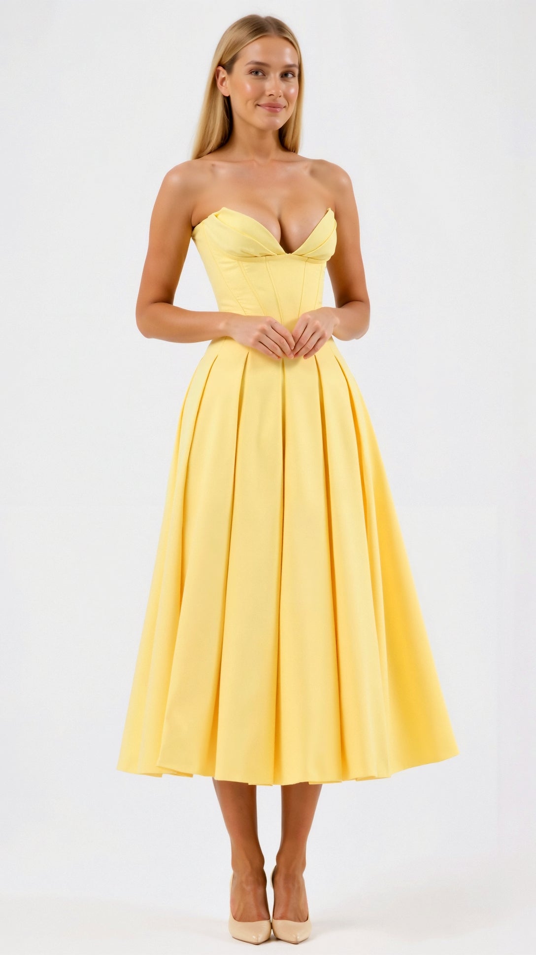 Strapless Midi Dress Celestia