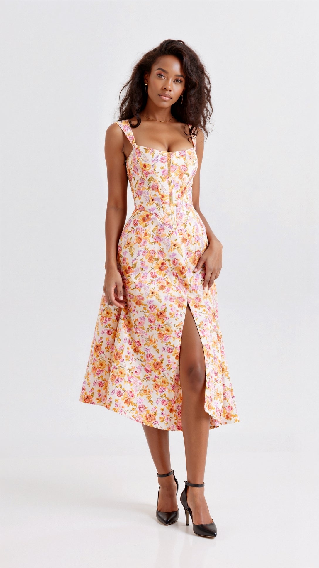 Dahlia Bloom Midi Dress