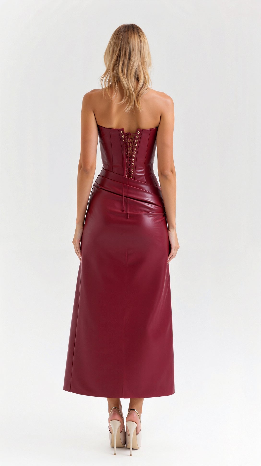 Eclipse Vegan Leather Midi Dress