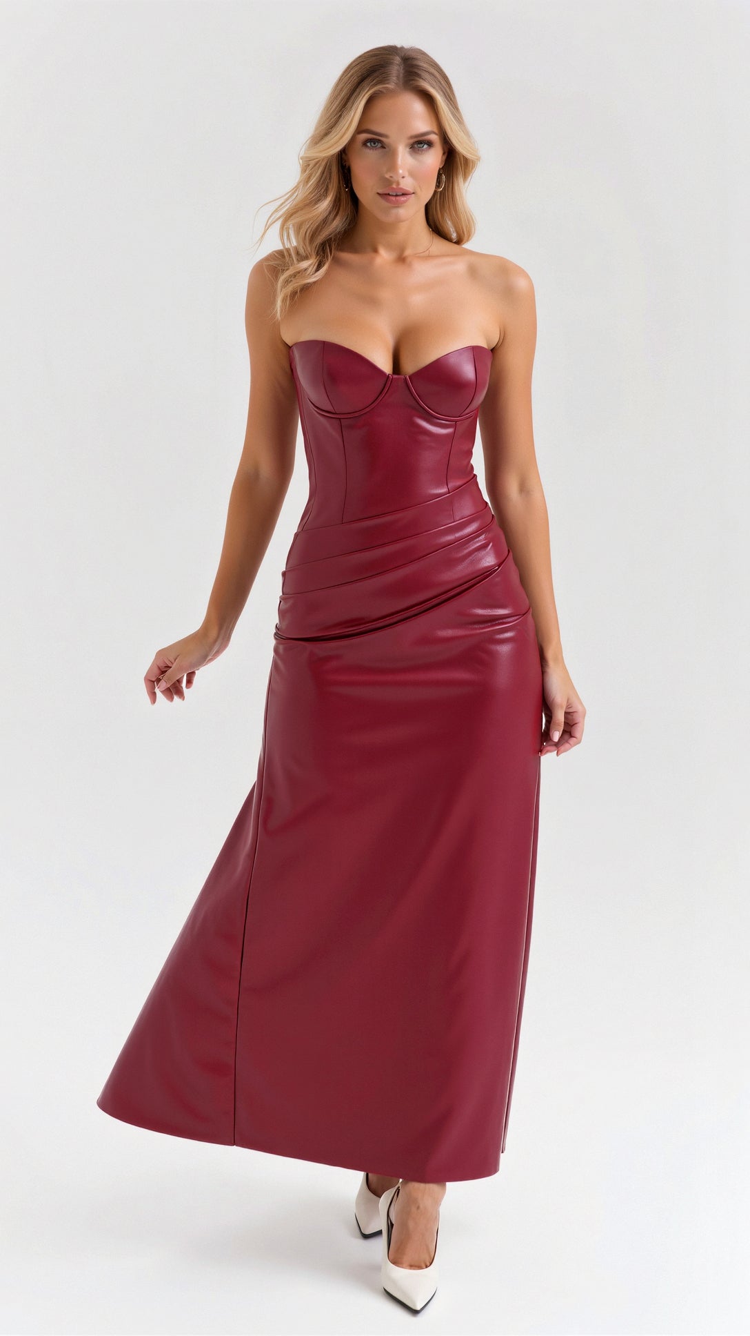 Eclipse Vegan Leather Midi Dress