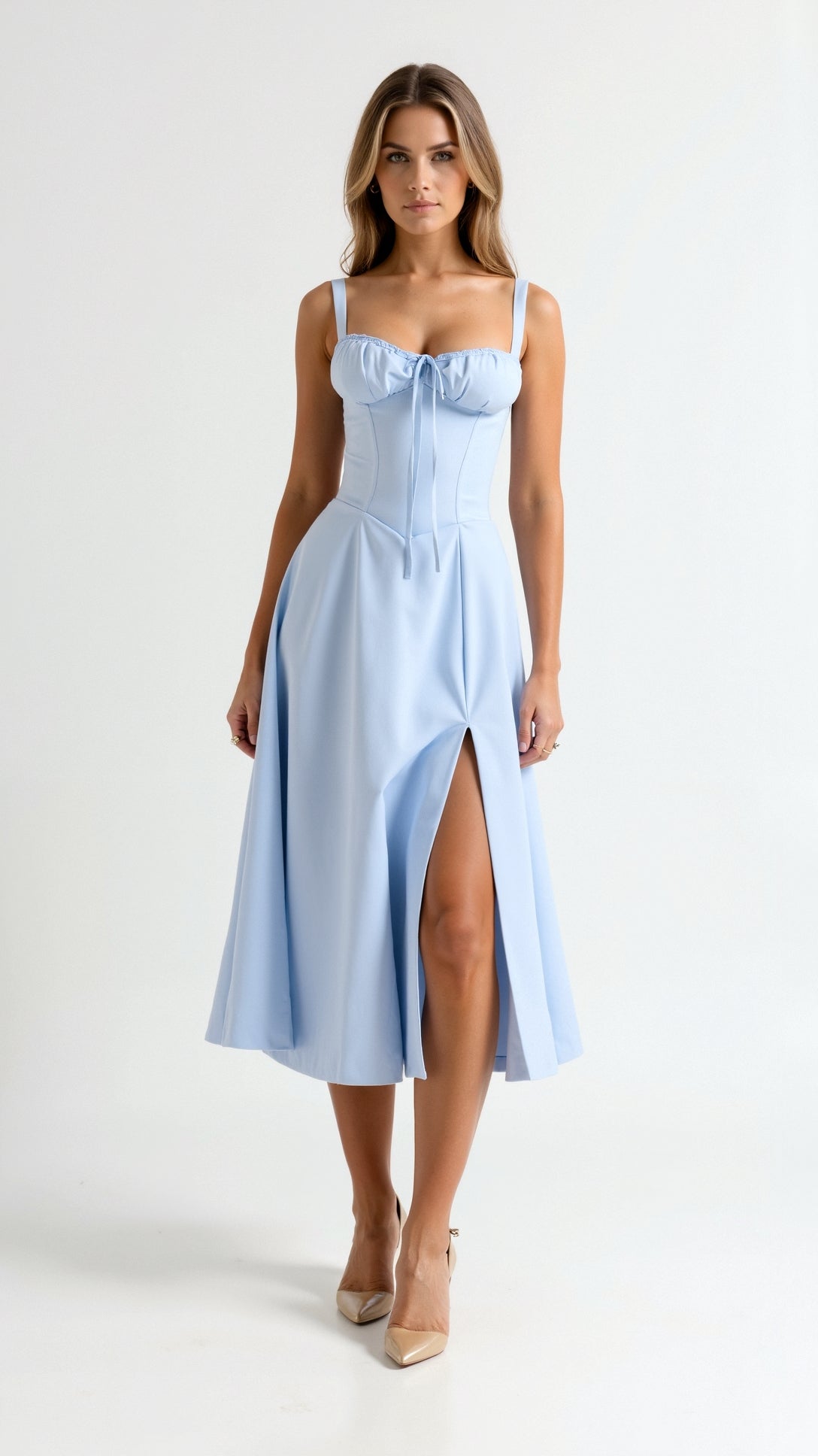 Jade Whisper Lacing Midi Dress