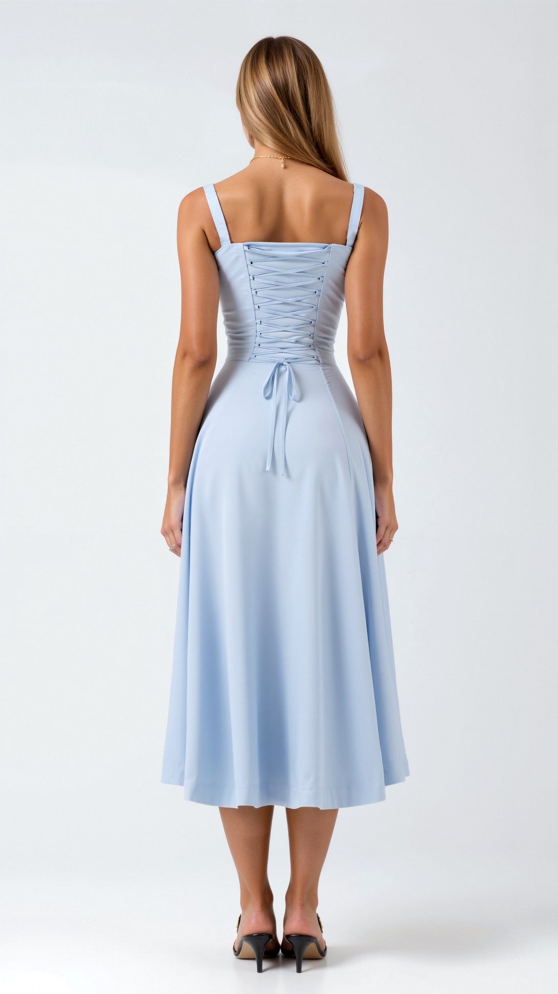 Jade Whisper Lacing Midi Dress