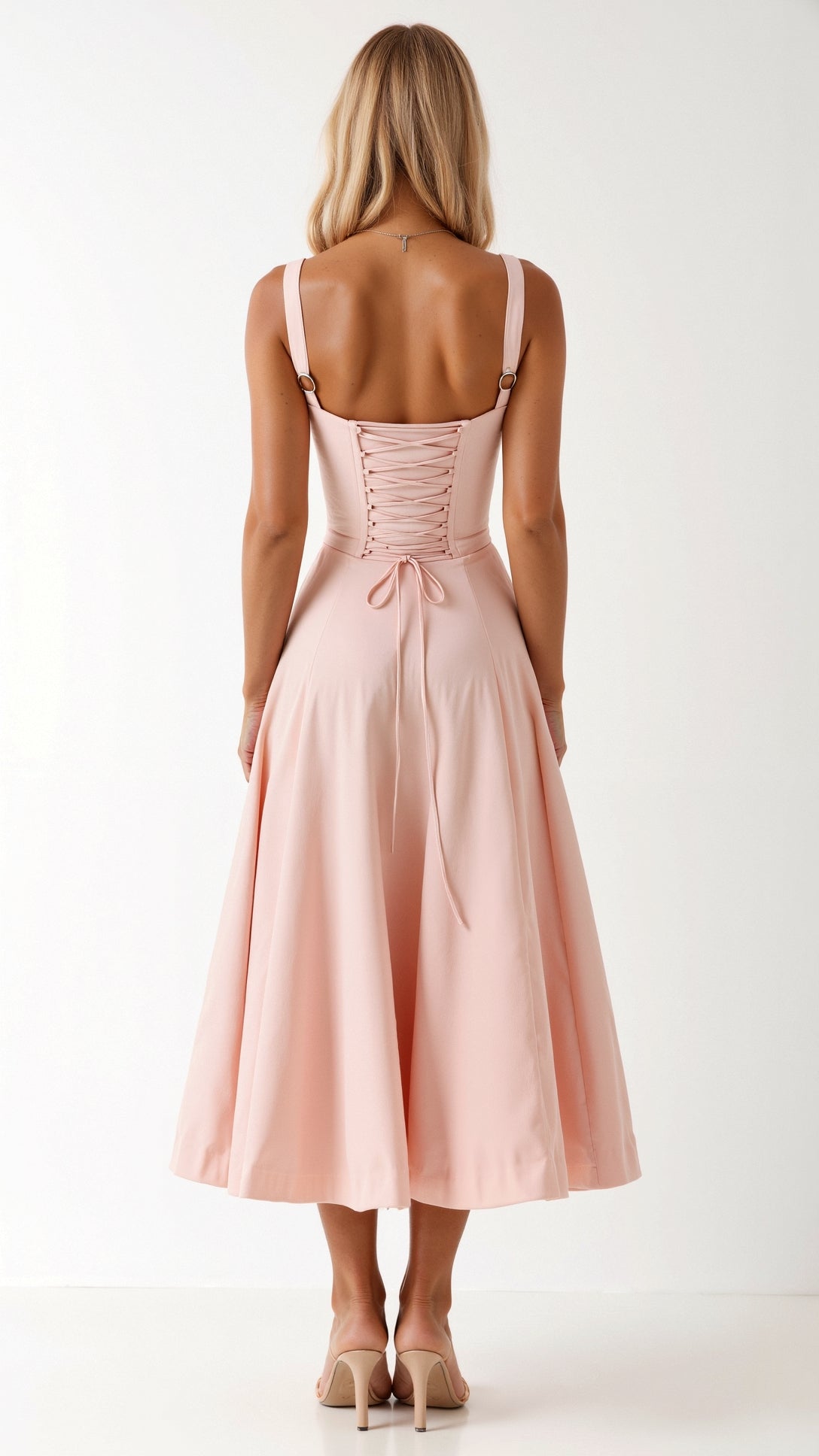 Jade Whisper Lacing Midi Dress