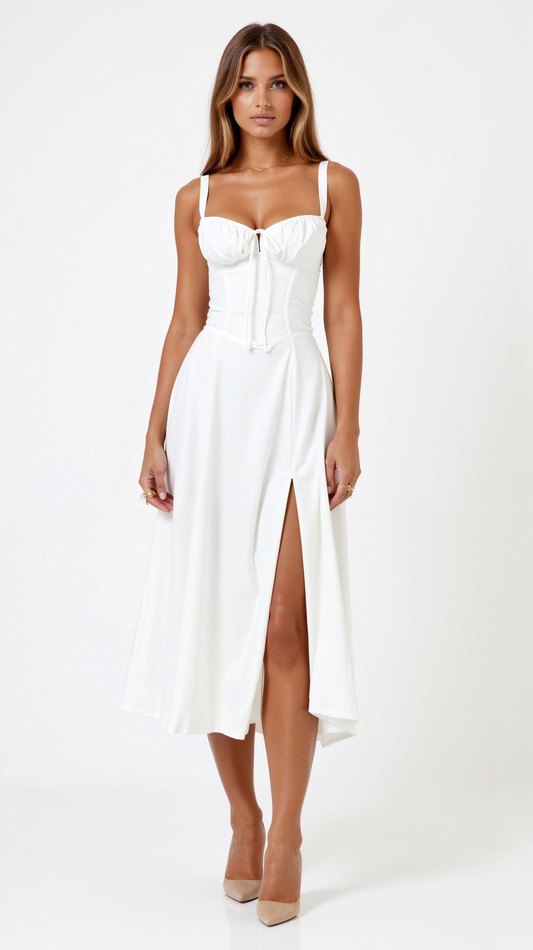 Jade Whisper Lacing Midi Dress