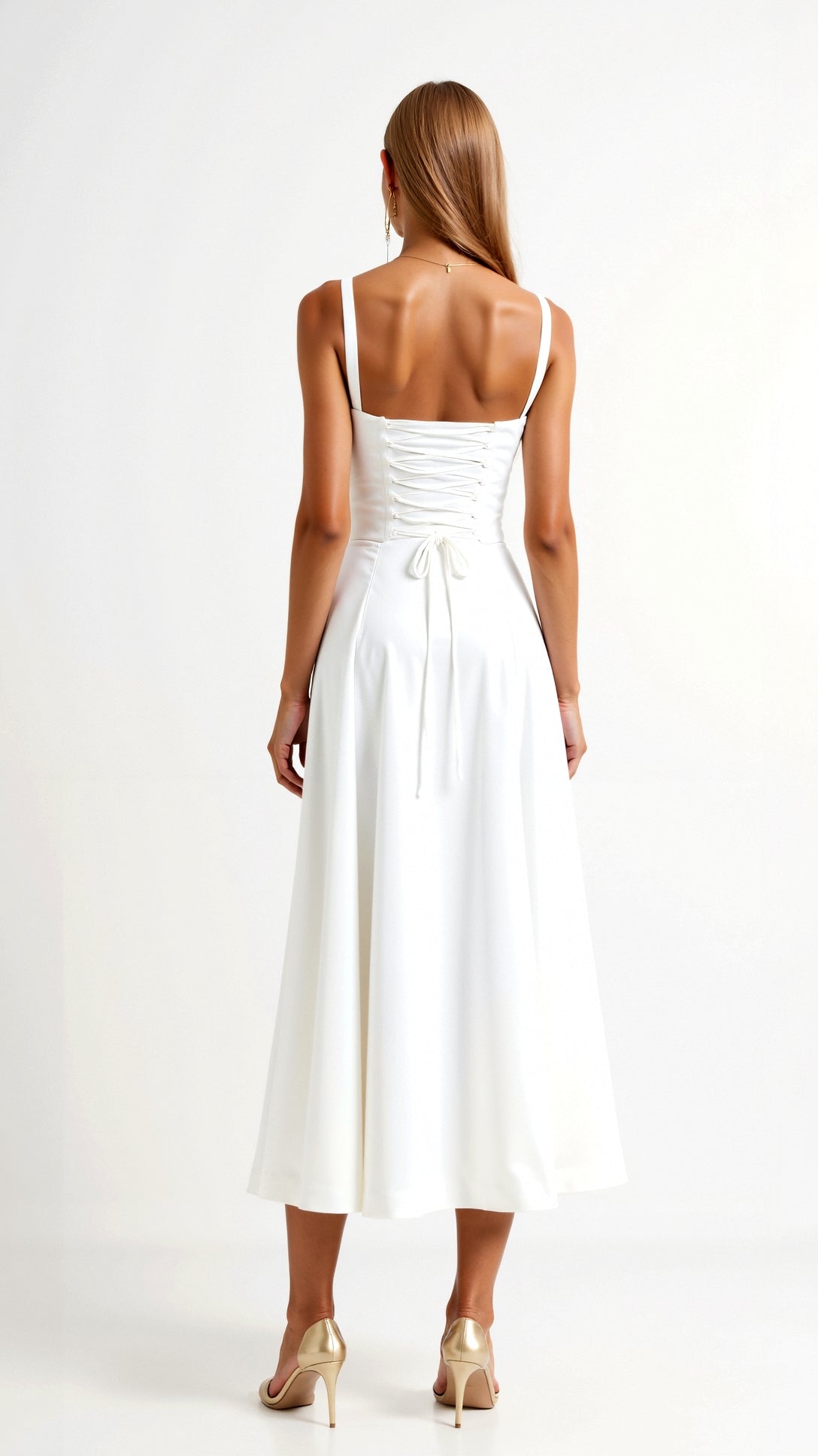 Jade Whisper Lacing Midi Dress