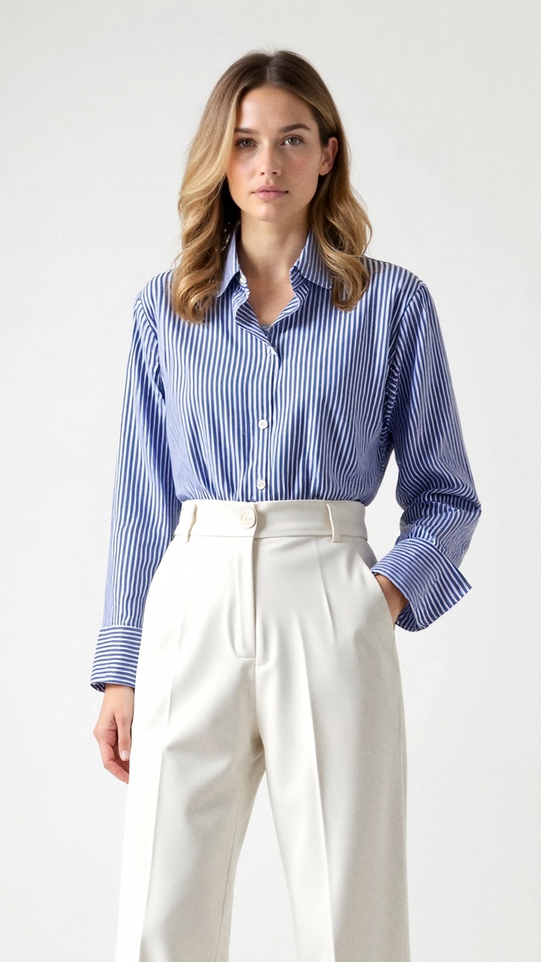 Juliana Striped Long Sleeve Blouse