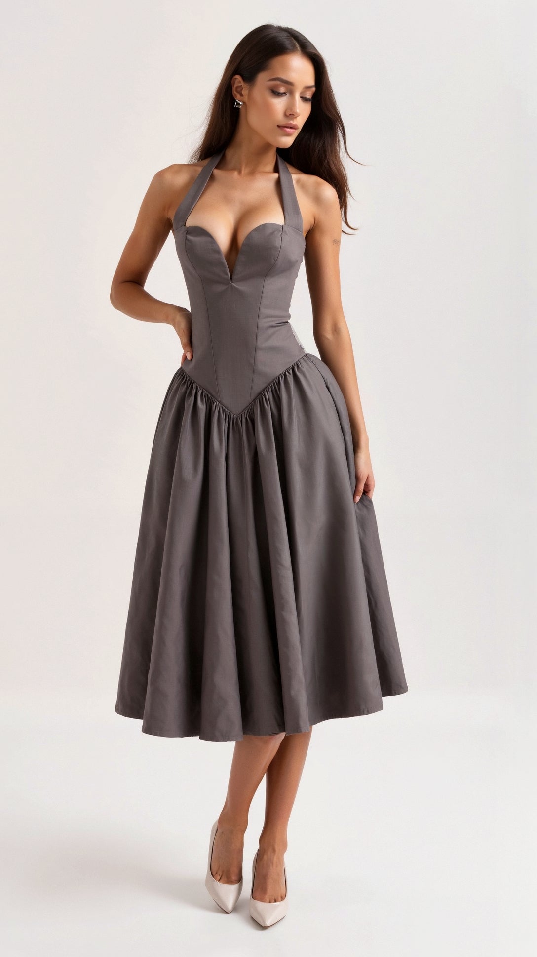 Katarina Halterneck Midi Dress